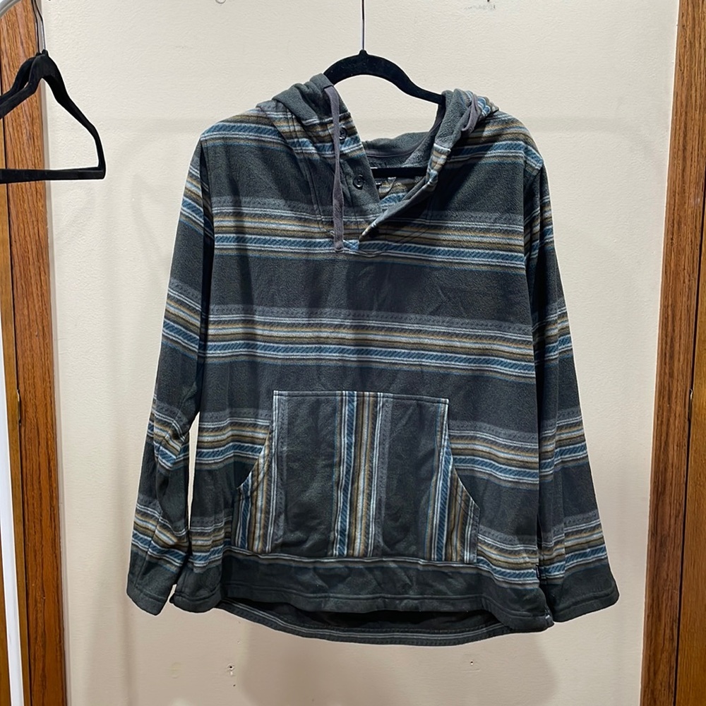 fleece quarter-button hoodie